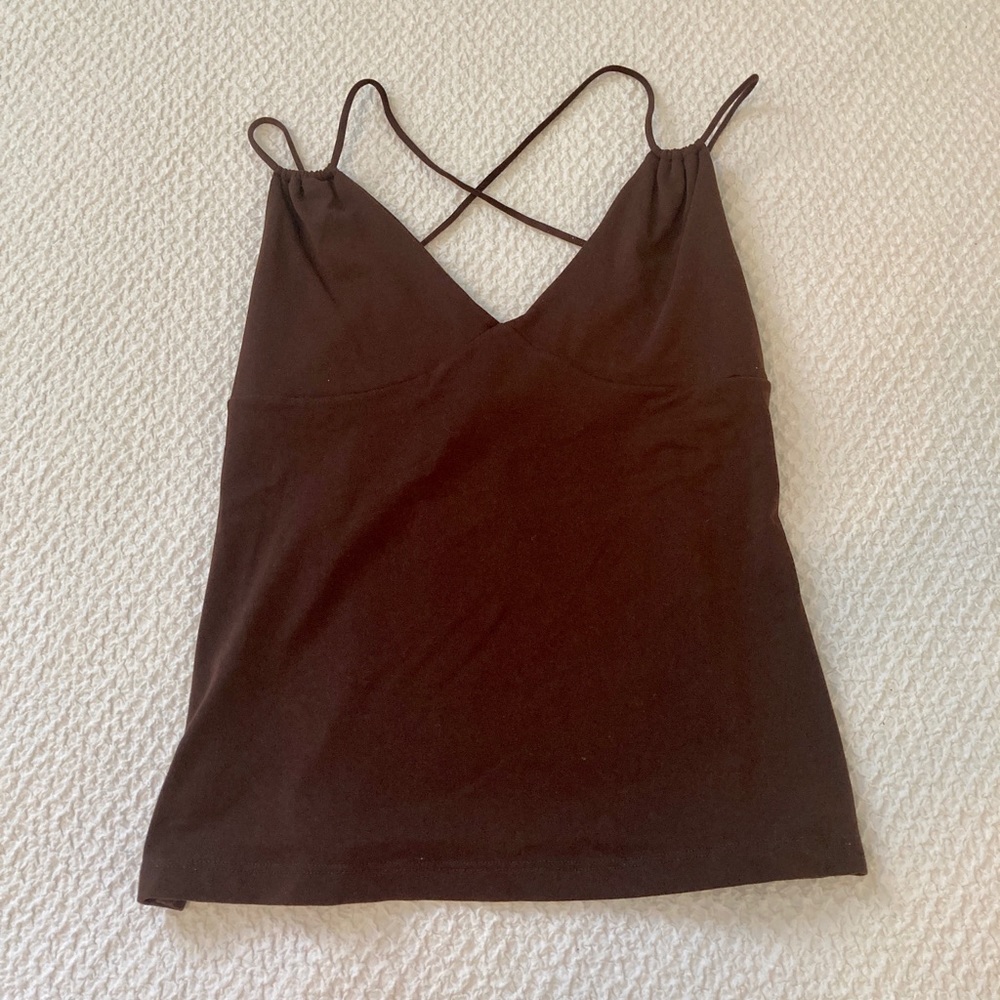 Brown tank top, good for going out. worn once